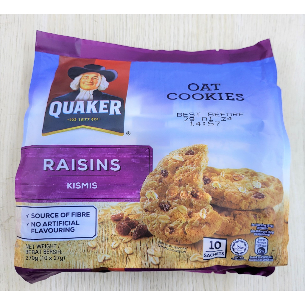 BÁNH QUY YẾN MẠCH NHO KHÔ QUAKER Raisins Oat Cookies