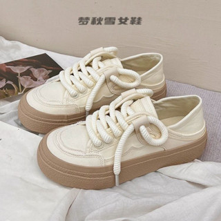 Giày sục cv đế cao dây thừng full box, giày ulzzang lười đạp gót vải canvas chất lượng cao