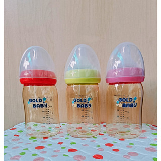 Bình sữa PPSU cổ rộng 160ml núm silicon siêu mềm Gold Baby