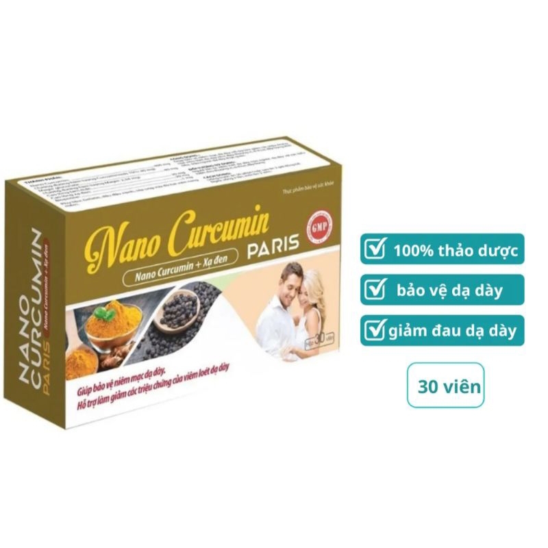 Nano Curcumin Paris - Tam Thất - Xạ Đen - Bảo Vệ Niêm Mạc Dạ Dày - Viêm Loét Dạ Dày