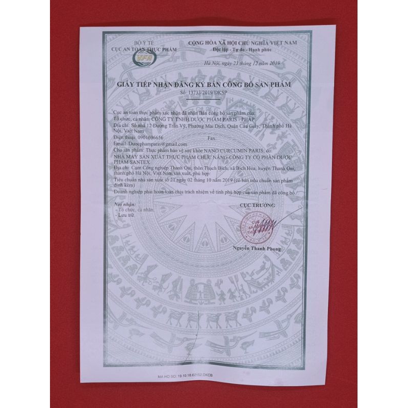 Nano Curcumin Paris - Tam Thất - Xạ Đen - Bảo Vệ Niêm Mạc Dạ Dày - Viêm Loét Dạ Dày