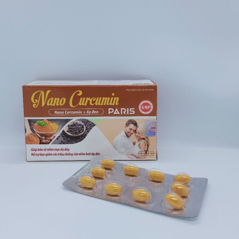 Nano Curcumin Paris - Tam Thất - Xạ Đen - Bảo Vệ Niêm Mạc Dạ Dày - Viêm Loét Dạ Dày