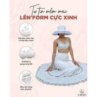 Bộ đồ lót ren có gọng (bộ đồ lót bralette ren + quần lót ren thiết kế có đệm mút màu trắng quyến rũ)
