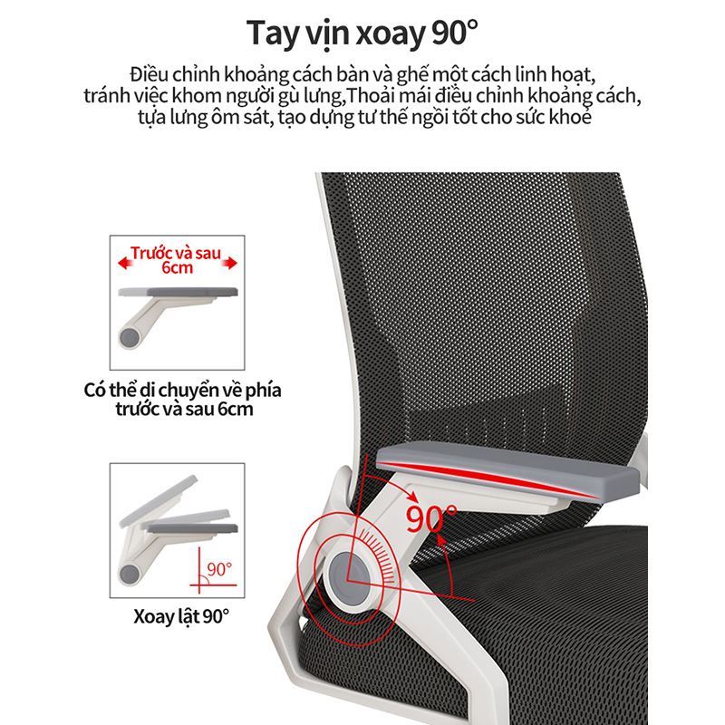 Ghế Xoay Văn Phòng Công Thái Học, ghế game Tựa Đầu 3D, 360 độ có thể điều chỉnh độ cao Có bánh xe di chuyển