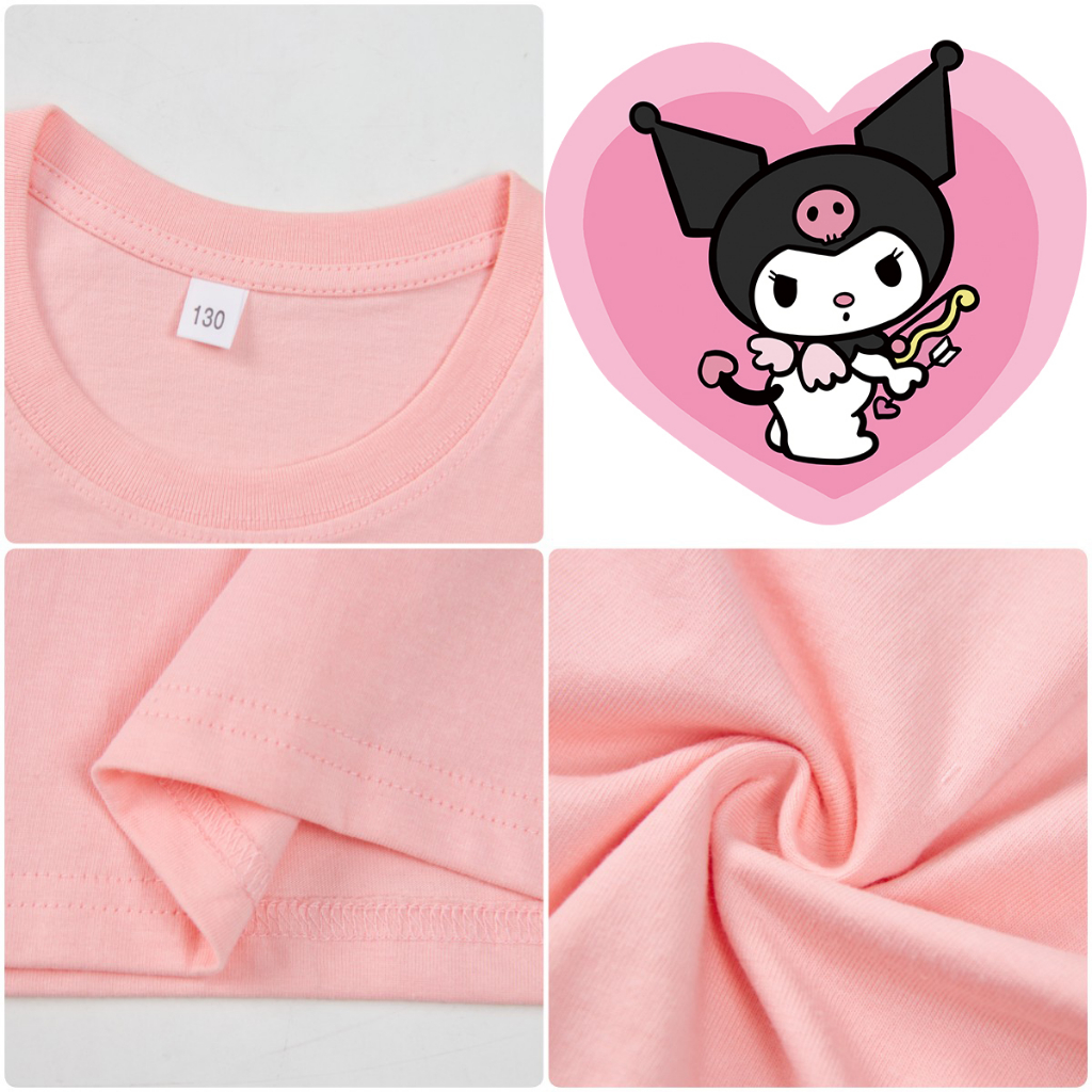 Áo thun bé gái Kids YoYo áo ngắn tay chất cotton mềm mịn thoáng mát kuromi Trang chủ 3-12 tuổi T0033
