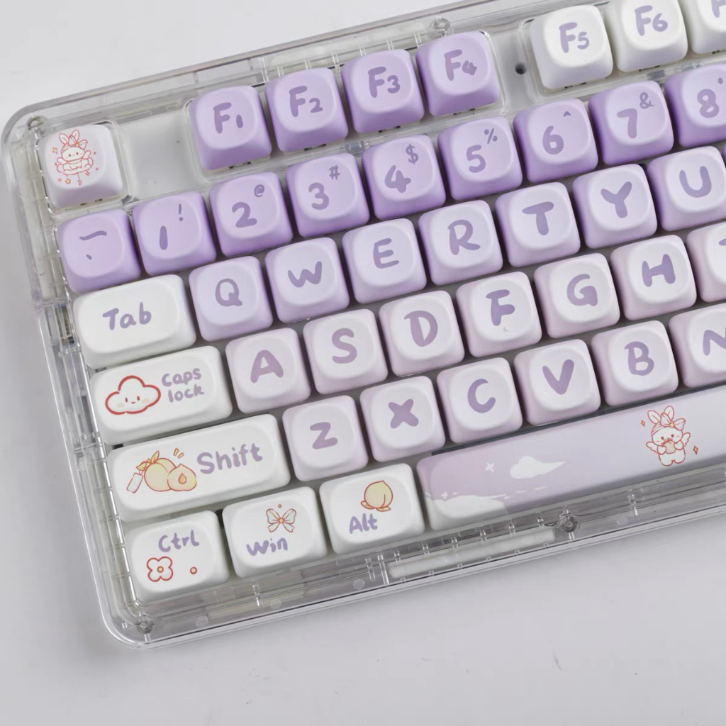 Keycap MOA Purple Rabbit RED Profile chất liệu PBT dyesub dùng trên nhiều layout bàn phím cơ - Polabe Store
