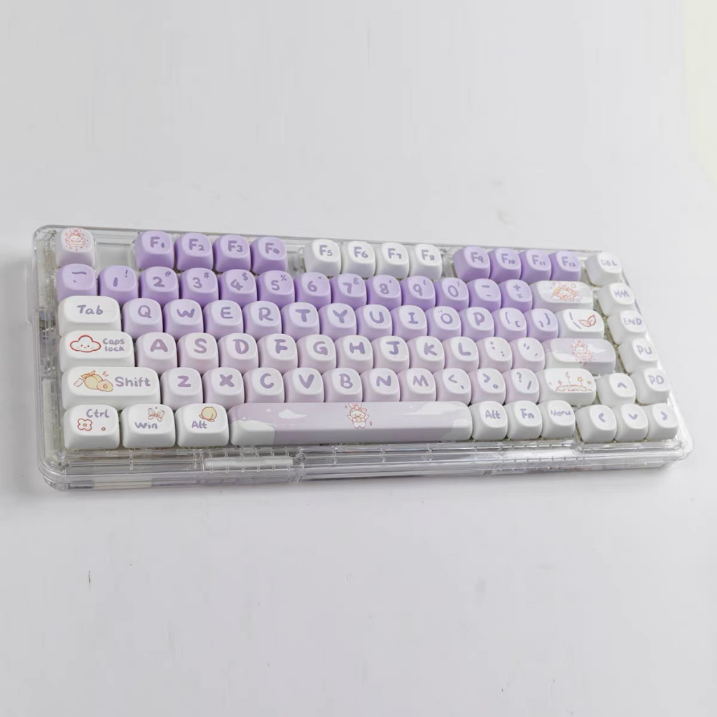Keycap MOA Purple Rabbit RED Profile chất liệu PBT dyesub dùng trên nhiều layout bàn phím cơ - Polabe Store