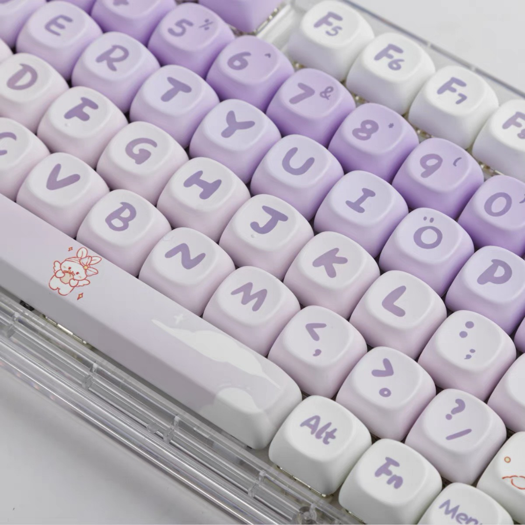 Keycap MOA Purple Rabbit RED Profile chất liệu PBT dyesub dùng trên nhiều layout bàn phím cơ - Polabe Store