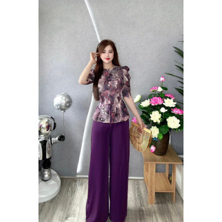 BỘ BÀ BA LỤA HOA NHÍ 3D TAY SUÔN