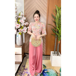 BỘ BÀ BA LỤA HOA NHÍ 3D TAY SUÔN