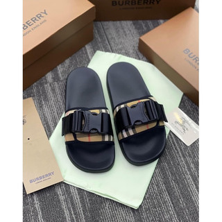 Dép lê quai ngang bbr gắn khuy cài full box - dép lê full box nam nữ cháy phố hàng đẹp