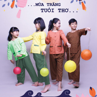 Bộ đồ bà ba trẻ em, vải cotton thoáng mát Cotton Hàn Quốc 100%. - JADINY