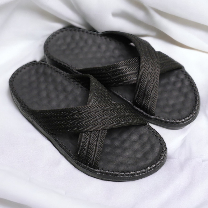 Dép quai chéo, quai ngang, chất liệu đế doctor quai dù may thủ công