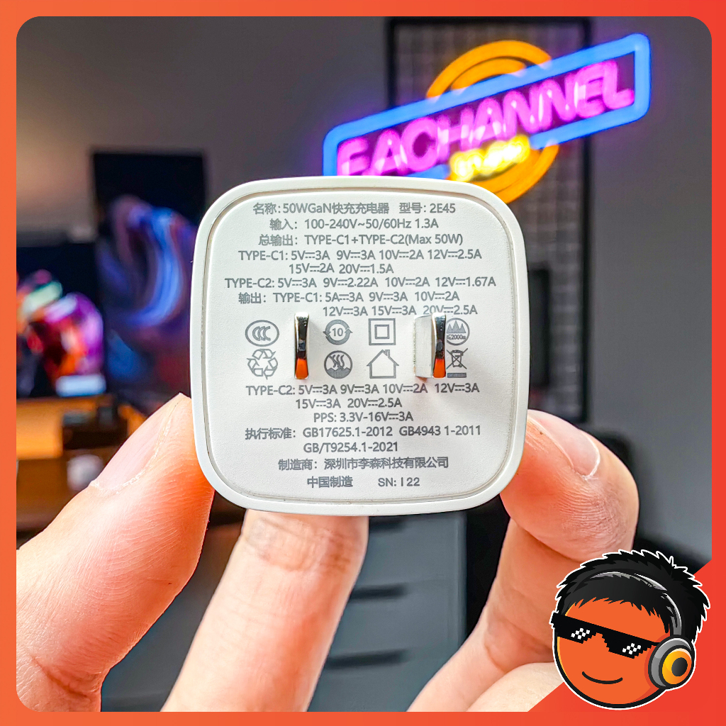 Củ Sạc Nhanh LISEN 50W - Sạc Siêu Nhanh PD, PPS, 2 Máy