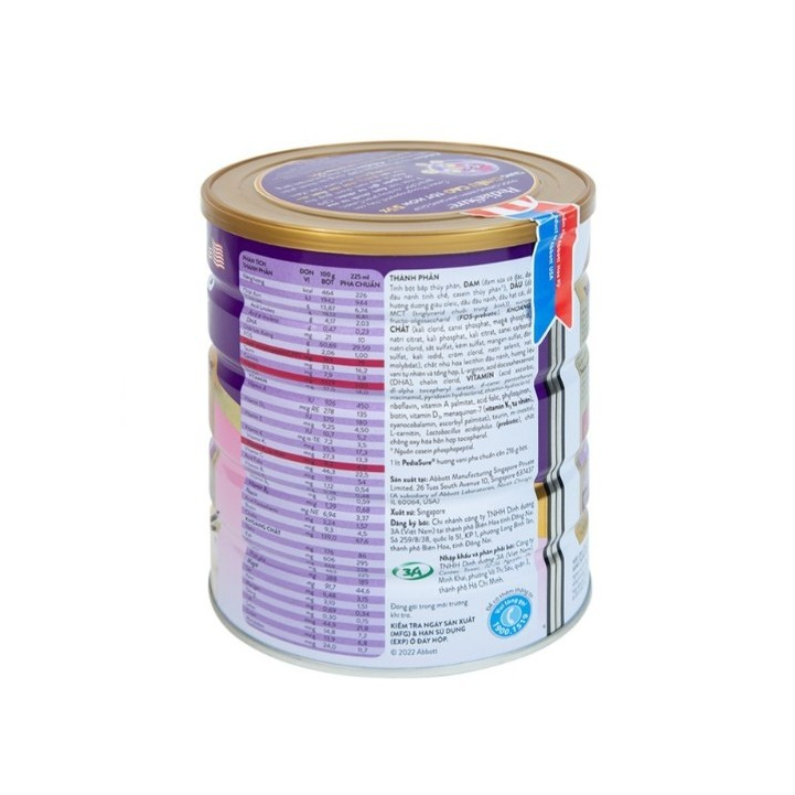 COMBO 3 LON Sữa Pediasure 850g Hương Vani date 2025
