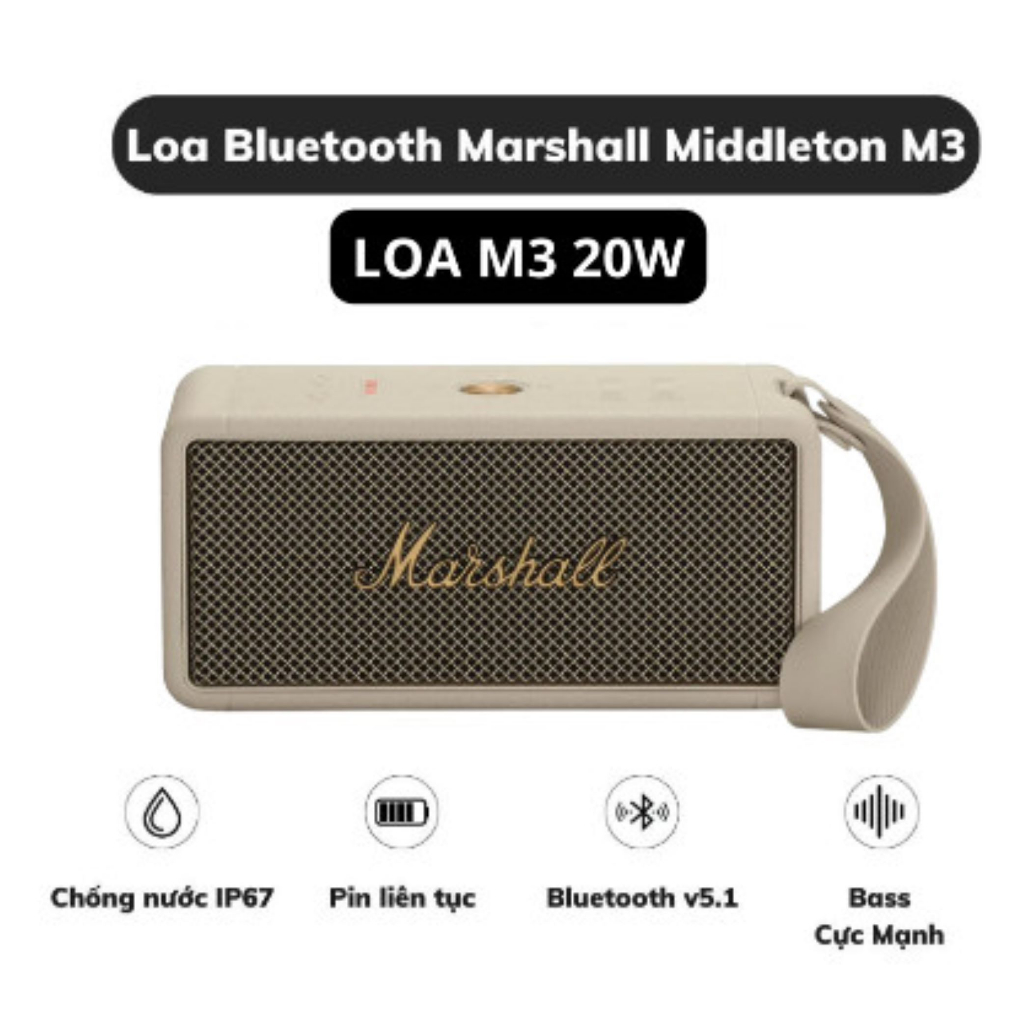 Loa bluetooth Marshall M3 phiên bản 2023 công xuất 20w pin trâu âm thanh chất lượng chống nước TECHHIGH | BigBuy360 - bigbuy360.vn