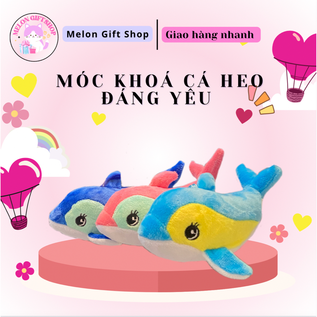 MÓC KHOÁ GẤU BÔNG CÁ HEO CUTE