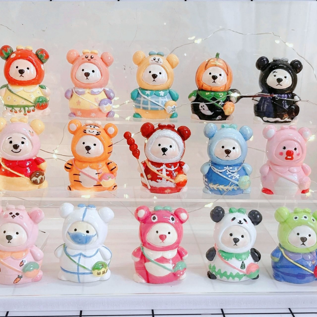 Tượng Thạch Cao Tô Màu Tượng Gấu Béo Size Mini Kuromi Melody Cinnamoroll
