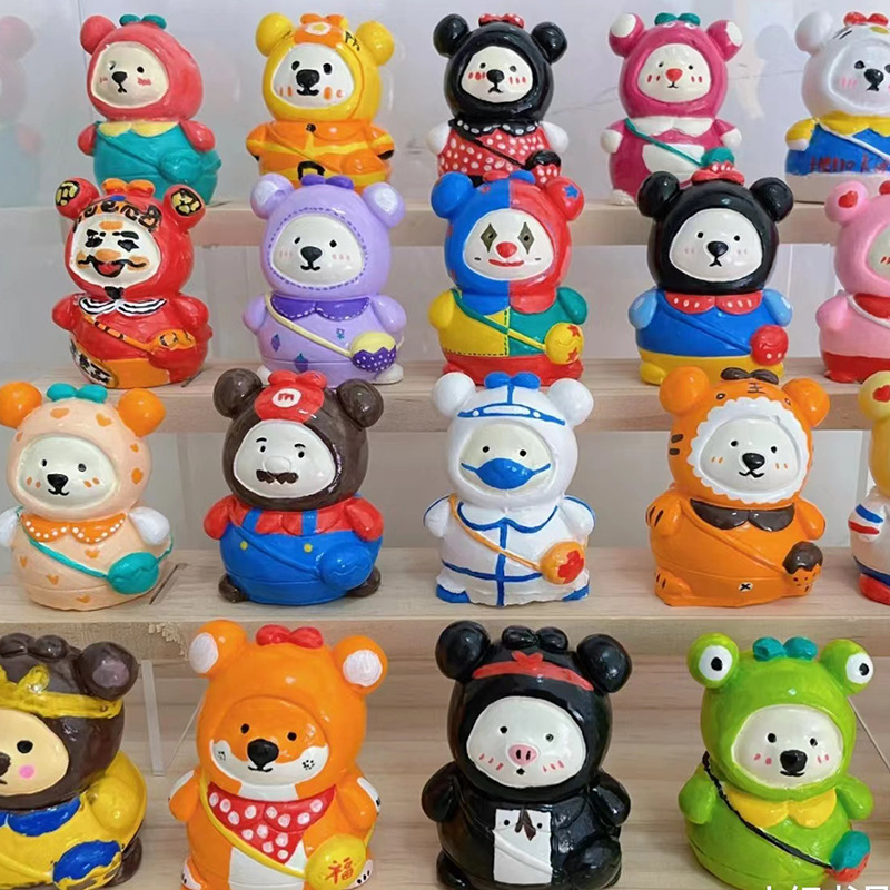 Tượng Thạch Cao Tô Màu Tượng Gấu Béo Size Mini Kuromi Melody Cinnamoroll