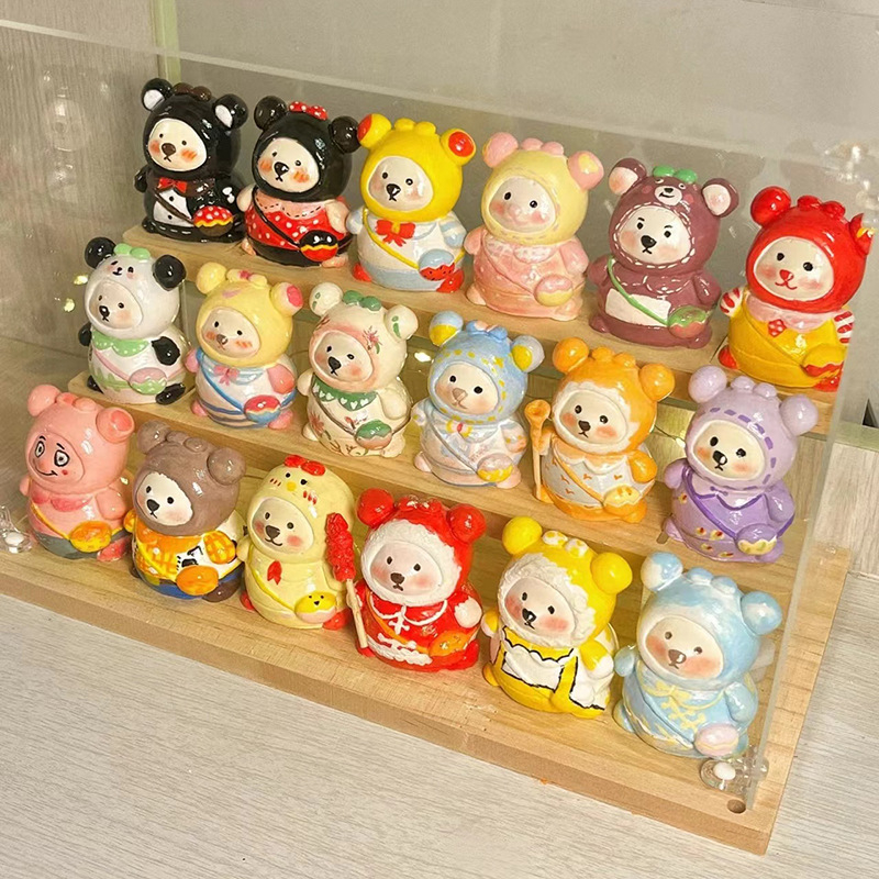 Tượng Thạch Cao Tô Màu Tượng Gấu Béo Size Mini Kuromi Melody Cinnamoroll