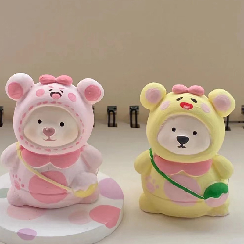 Tượng Thạch Cao Tô Màu Tượng Gấu Béo Size Mini Kuromi Melody Cinnamoroll