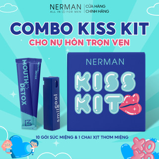 Combo kiss kit nerman-xịt thơm miệng spray&kiss 10ml&10gói nước súc miệng mouth detox 10ml/gói-tặng 1 cẩm nang tập hôn