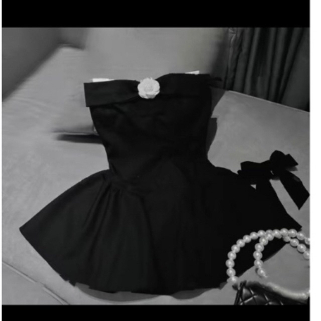 VÁY CUP ĐEN KÈM TAG HOA TRÀ TRẮNG, KHÁNH THƯ BOUTIQUE 🌸🥰