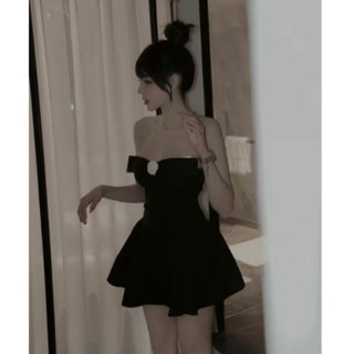 [Mã FATPBAU2 giảm 40K đơn 150K] VÁY CUP ĐEN KÈM TAG HOA TRÀ TRẮNG, KHÁNH THƯ BOUTIQUE 🌸🥰