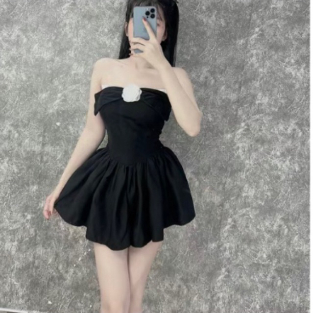 VÁY CUP ĐEN KÈM TAG HOA TRÀ TRẮNG, KHÁNH THƯ BOUTIQUE 🌸🥰