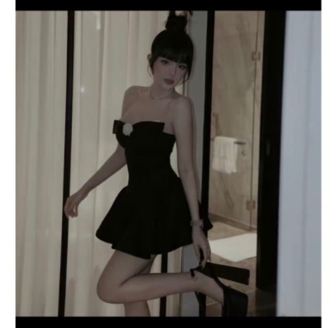 VÁY CUP ĐEN KÈM TAG HOA TRÀ TRẮNG, KHÁNH THƯ BOUTIQUE 🌸🥰