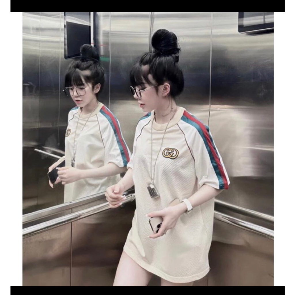 Áo Phông Gucci Chất Cotton Co Dãn 4 Chiều Logo Thêu-Áo Thun Gucci Thêu Soc Xanh Đỏ Hottrend 2023