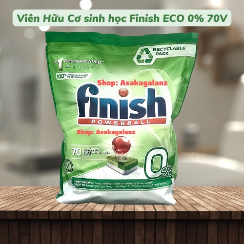 Viên rửa bát Finish Eco 0% túi 70 viên