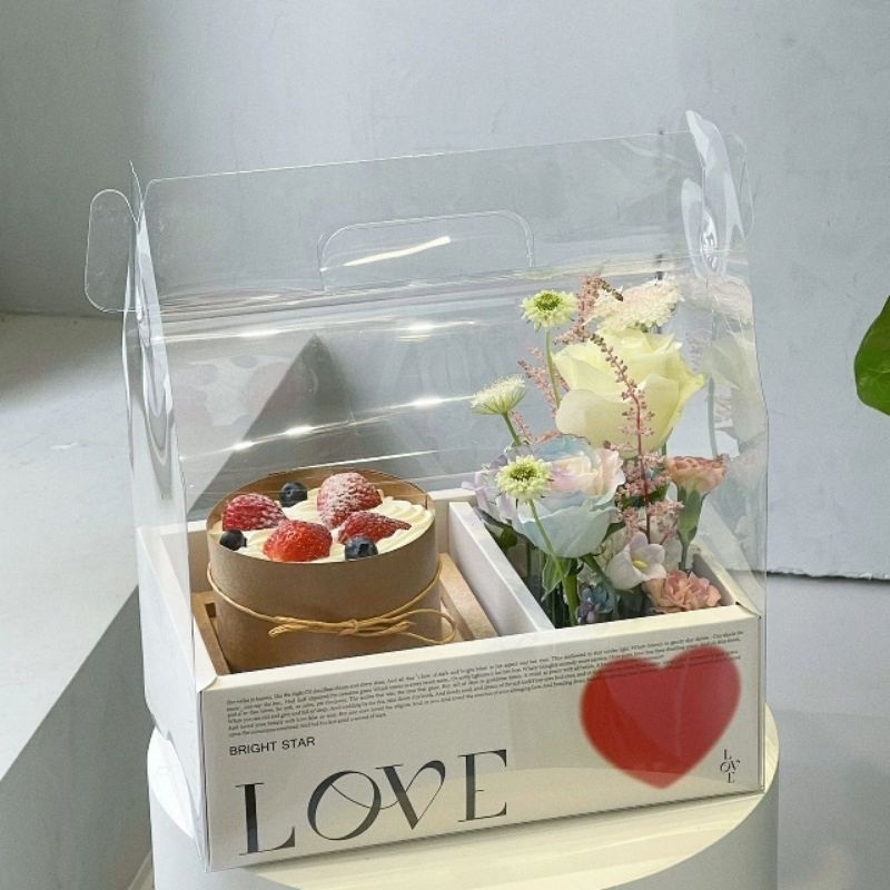 Hộp Mica đựng Hoa và Bánh với đủ loại đế Thấp, Cao, To.