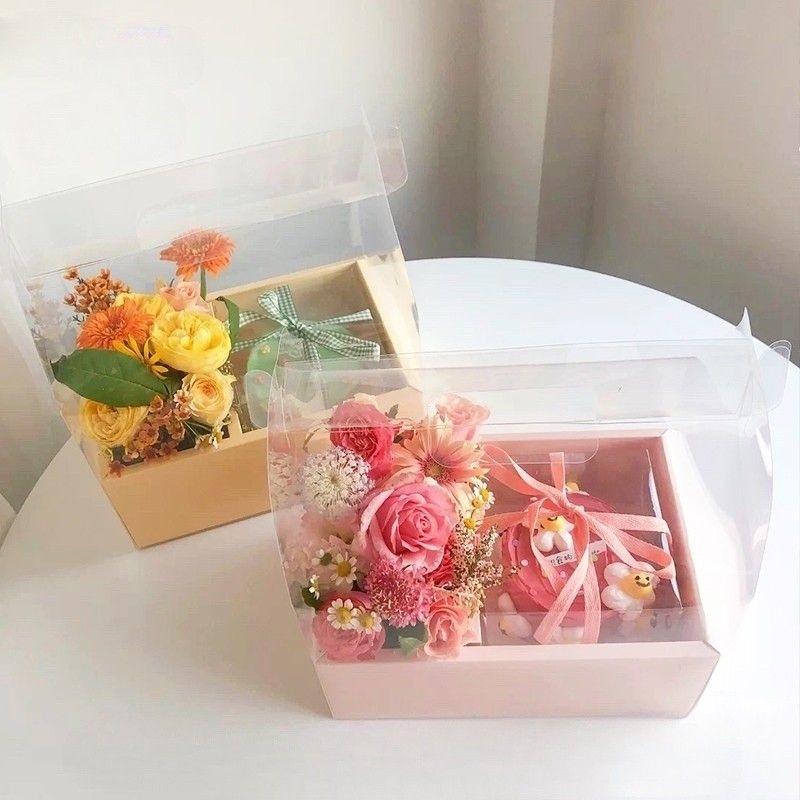 Hộp Mica đựng Hoa và Bánh với đủ loại đế Thấp, Cao, To.