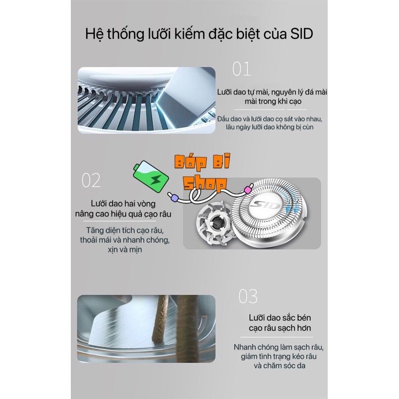 Máy cạo râu SID RS7530 Hàng chính hãng màu bạc