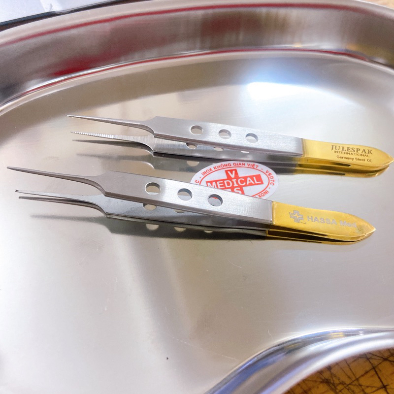 NHÍP 3 LỔ CÓ MẤU , KẸP PHẪU TÍCH KHÔNG MẤU 0.3mm