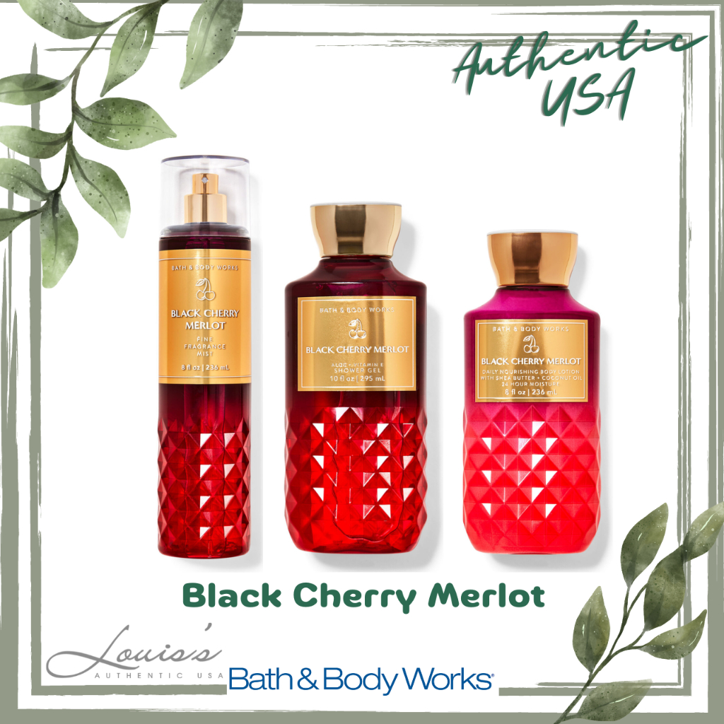 [ Full size ] BLACK CHERRY MERLOT Body mist | Lotion | Tắm - Trọn bộ chăm sóc cơ thể Bath & Body Works Mỹ