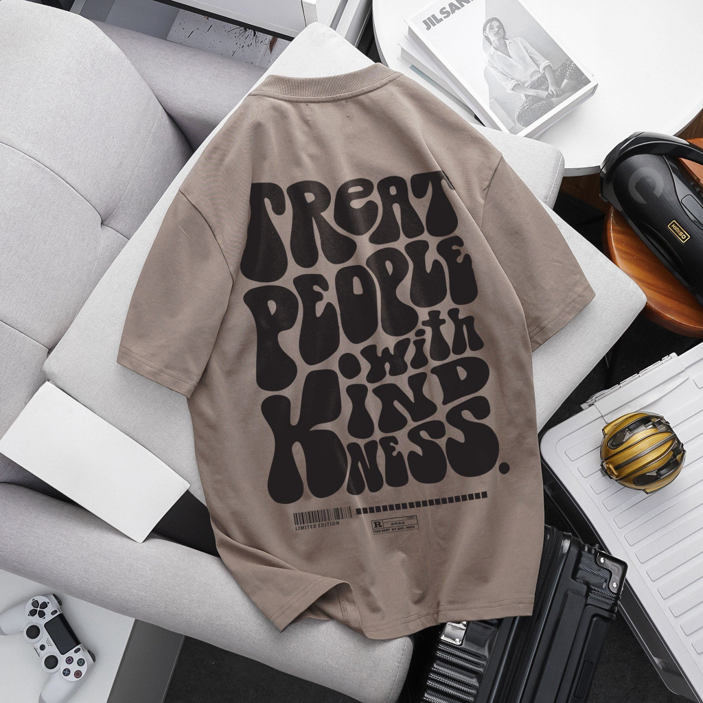 Áo thun cotton bigsize nam in chữ nghệ thuật thời trang cỡ đại 140kg - treat