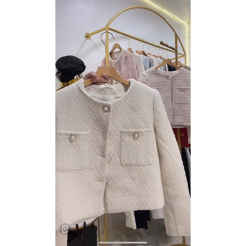 Áo Dạ Tweed Cổ tròn  Siêu Sang chảnh, Áo Dạ Kẻ Xanh Vạt Vuông HÀNG ĐẸP | BigBuy360 - bigbuy360.vn