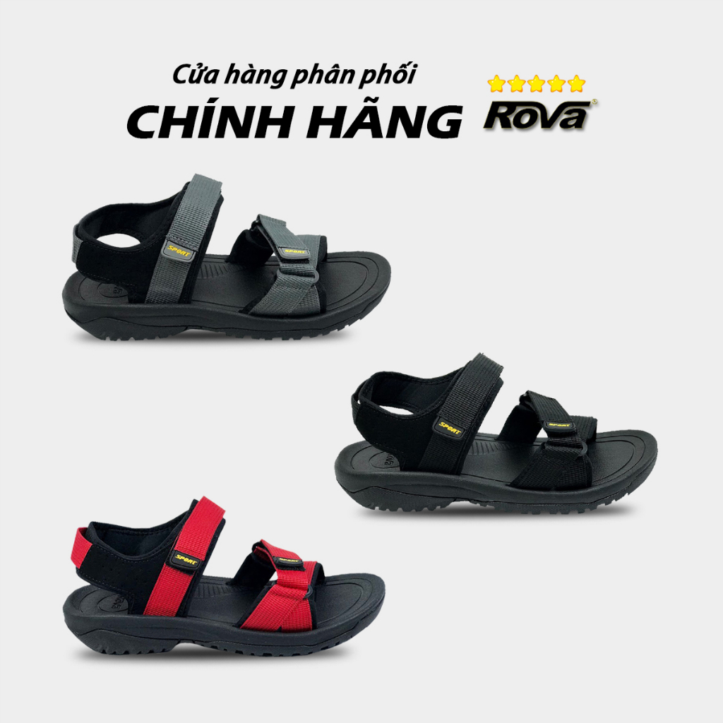 Giày Sandal Nam Quai Dù Đế Đúc Siêu Bền Hiệu Rova - RV873 Đen