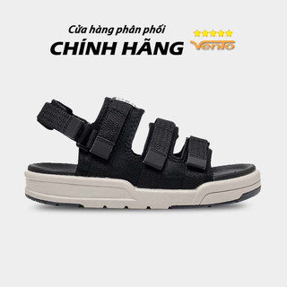 Giày Sandal Vento Nam Nữ NV1001 3 quai - Đen ghi