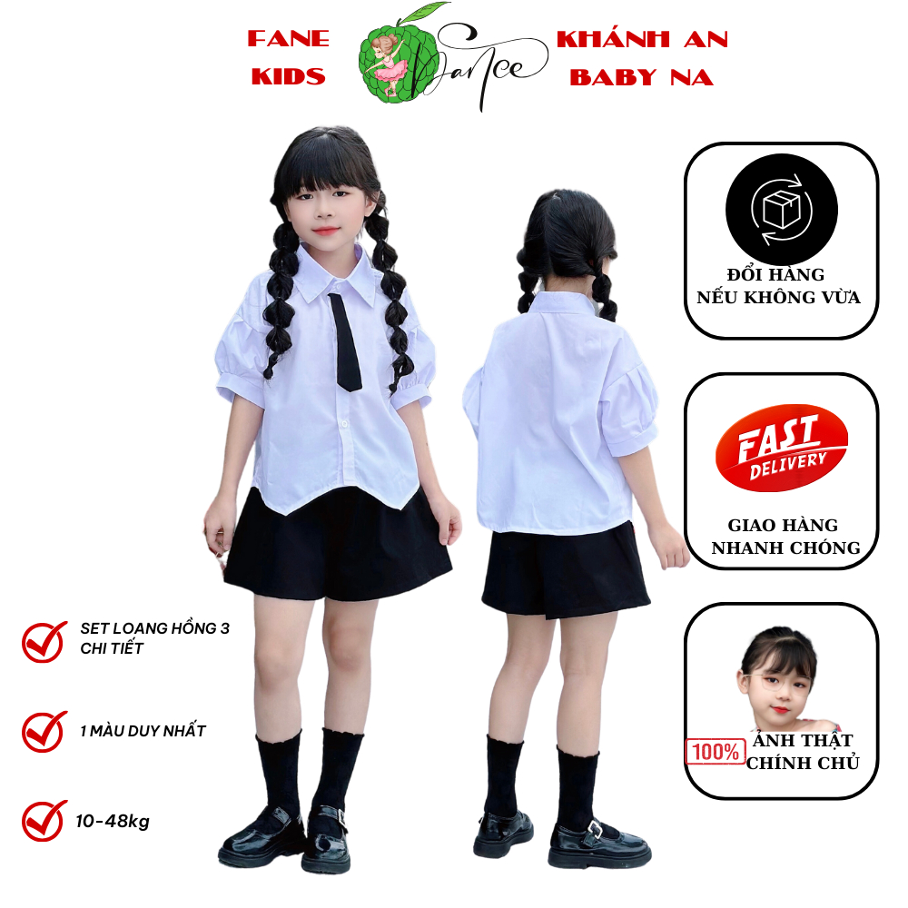 Bộ Đồng Phục Nữ Sinh Học Sinh Bé Gái, Set Áo Váy Sơ Mi Đồng Phục Học Sinh Phong Cách Hàn Quốc Hàng Thiết Kế Độc Quyền