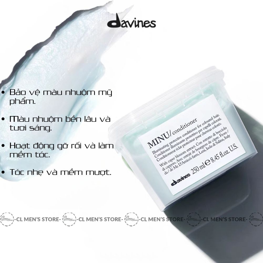 Dầu Gội và Dầu Xả Davines Minu Shampoo & Conditioner 250ml | Dành cho làm sáng màu tóc và bảo vệ tóc nhuộm