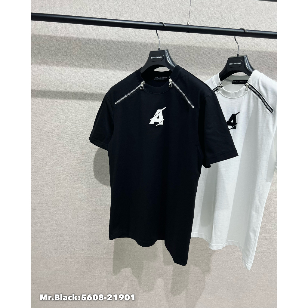 Áo Phông Nam DSQ Thêu Chữ A Siêu Nét - Áo Thun D S Q Nam Nữ Phối Khóa Chéo Viền Vai Cao Cấp