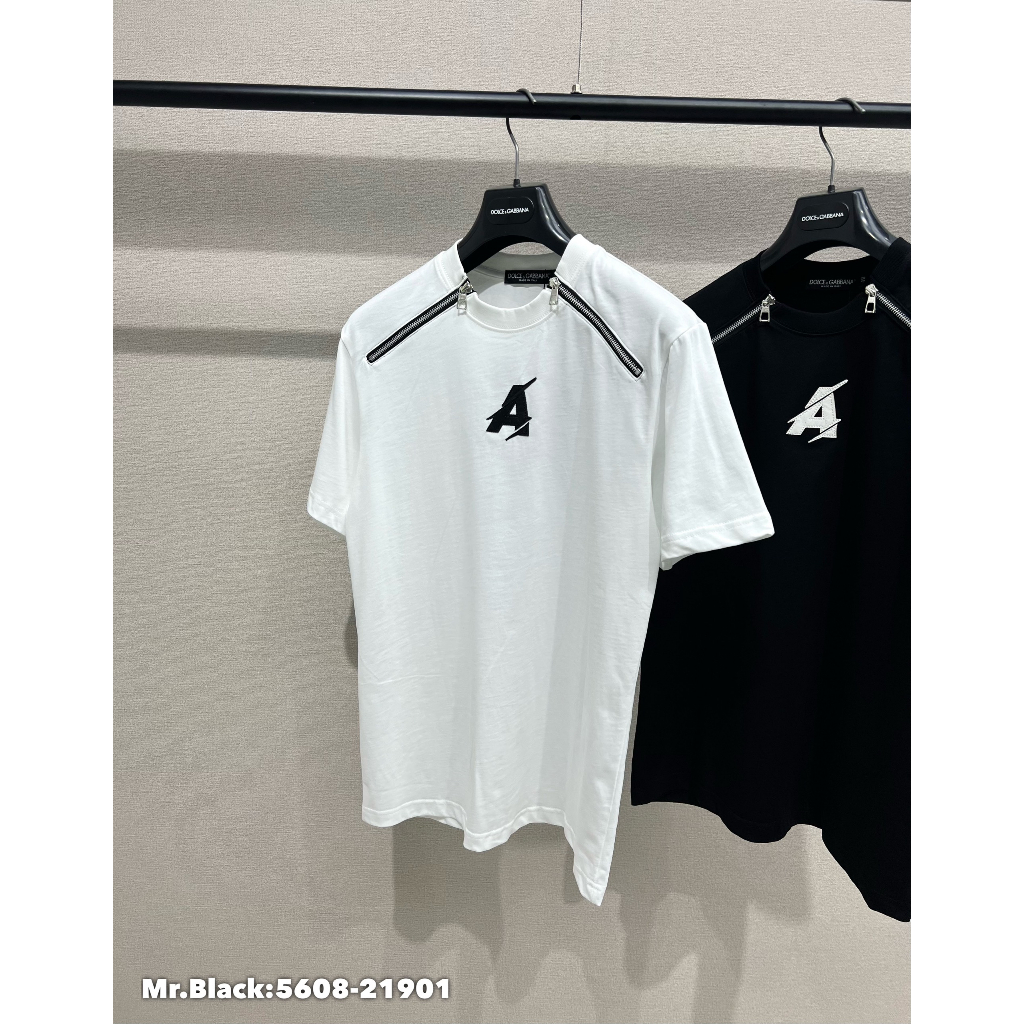 Áo Phông Nam DSQ Thêu Chữ A Siêu Nét - Áo Thun D S Q Nam Nữ Phối Khóa Chéo Viền Vai Cao Cấp