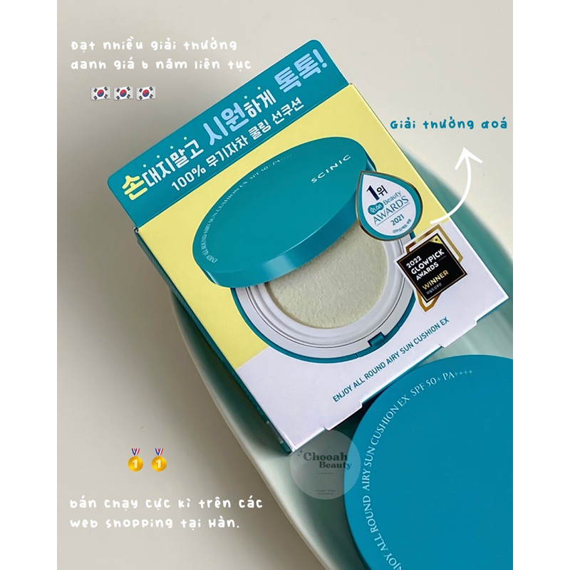 🌱❄️ Phấn nước chống nắng SCINIC Enjoy All Round Airy Sun Cushion EX SPF50+ PA++++ 25g ❄️🌱