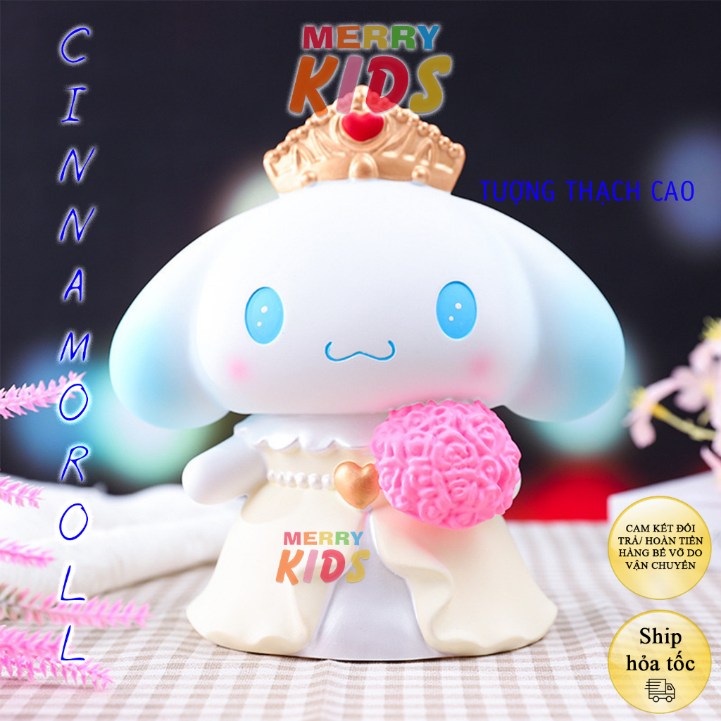 Tô Tượng Thạch Cao Cinnamoroll, Size Lớn, Cao 15cm, Tượng Thạch Cao MERRY KIDS