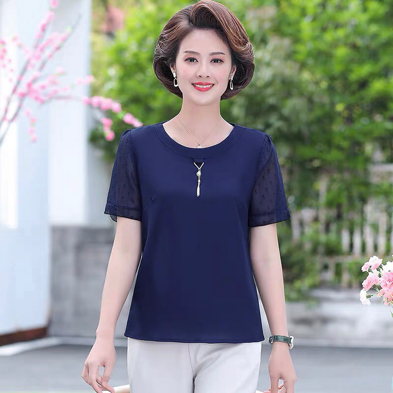 Áo Phông Trung Niên Nữ Quà Cho Mẹ Trung Niên U50 Thời Trang Trung Niên Như Thủy Le072