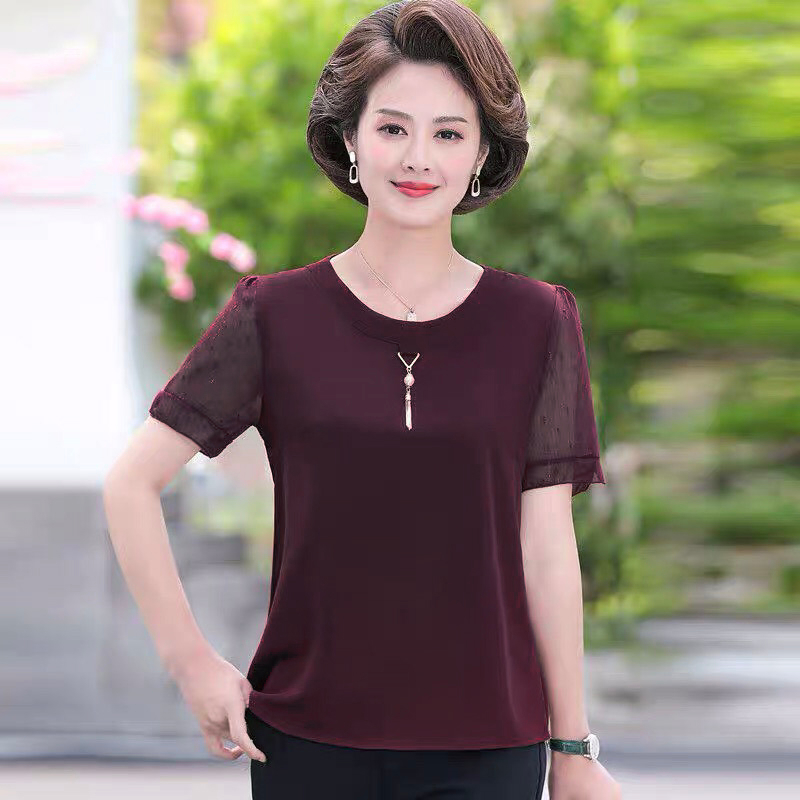 Áo Phông Trung Niên Nữ Quà Cho Mẹ Trung Niên U50 Thời Trang Trung Niên Như Thủy Le072