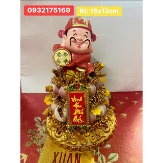Tháp tỏi 2 tầng tỏi Thần Tài đỏ chiêu tài